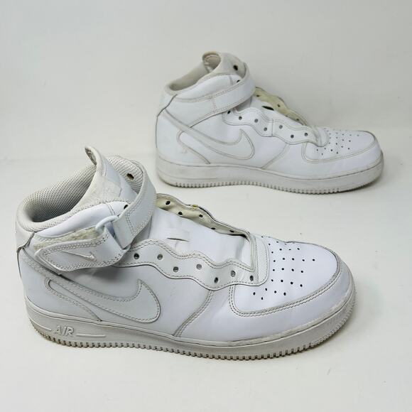 Nike Men's Air Force One White/White Mid 07 - 11 - Picture 6 of 6